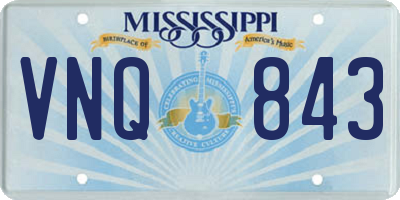 MS license plate VNQ843