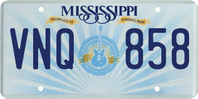 MS license plate VNQ858