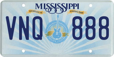 MS license plate VNQ888