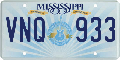 MS license plate VNQ933