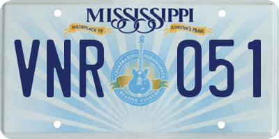 MS license plate VNR051