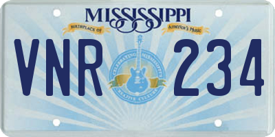 MS license plate VNR234
