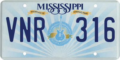 MS license plate VNR316