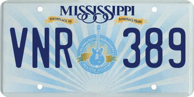 MS license plate VNR389