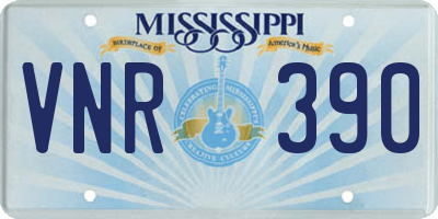 MS license plate VNR390