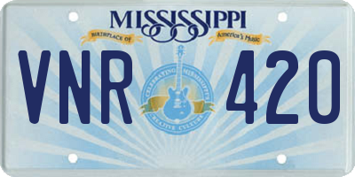 MS license plate VNR420