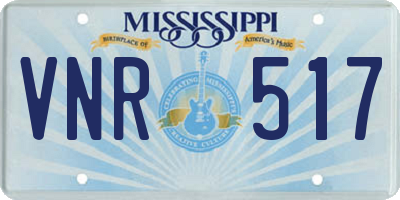 MS license plate VNR517