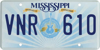 MS license plate VNR610