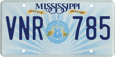 MS license plate VNR785