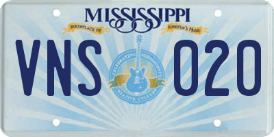 MS license plate VNS020