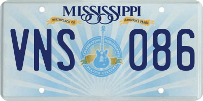 MS license plate VNS086