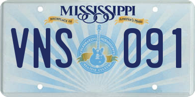 MS license plate VNS091