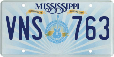 MS license plate VNS763