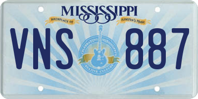 MS license plate VNS887