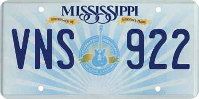 MS license plate VNS922