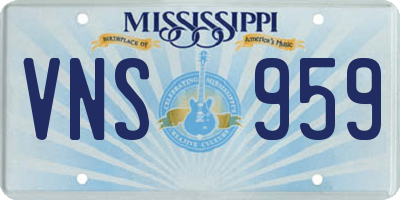 MS license plate VNS959