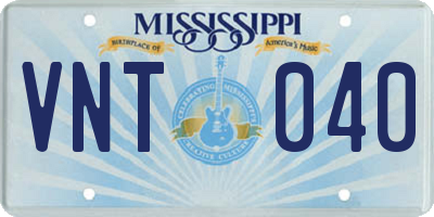 MS license plate VNT040