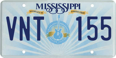 MS license plate VNT155