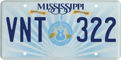 MS license plate VNT322