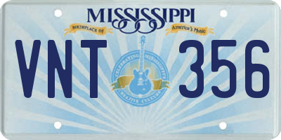 MS license plate VNT356