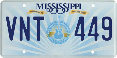 MS license plate VNT449
