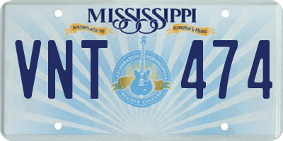 MS license plate VNT474