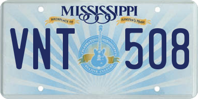 MS license plate VNT508