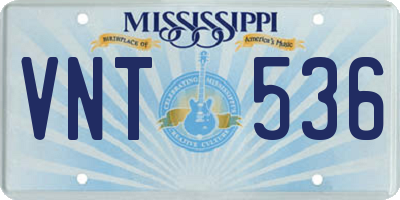 MS license plate VNT536