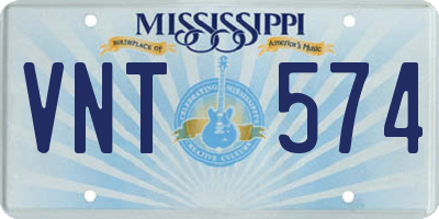 MS license plate VNT574