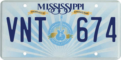 MS license plate VNT674