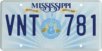 MS license plate VNT781