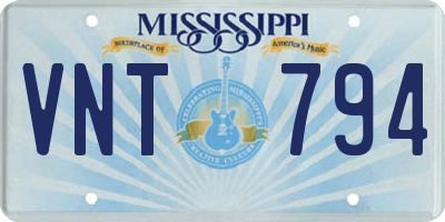MS license plate VNT794