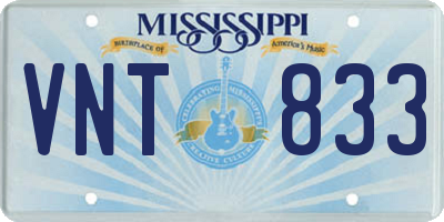 MS license plate VNT833