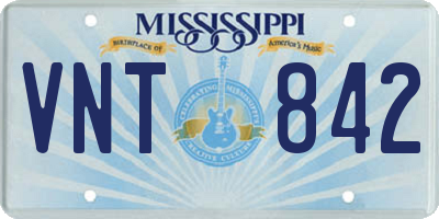 MS license plate VNT842