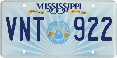 MS license plate VNT922