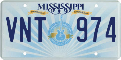 MS license plate VNT974