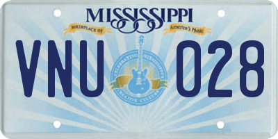 MS license plate VNU028