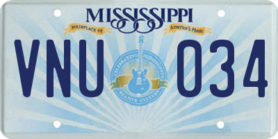 MS license plate VNU034