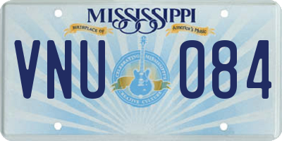 MS license plate VNU084