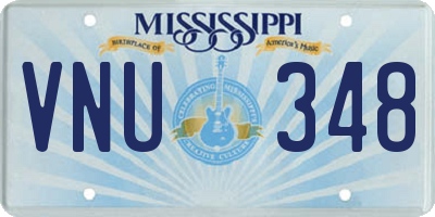 MS license plate VNU348