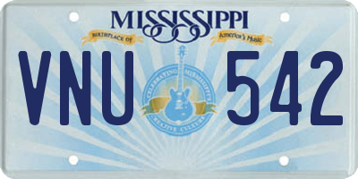 MS license plate VNU542