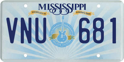 MS license plate VNU681