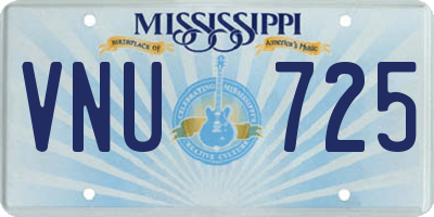 MS license plate VNU725