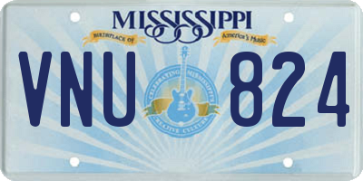 MS license plate VNU824