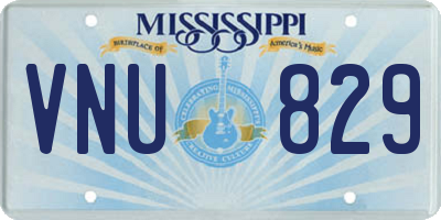 MS license plate VNU829