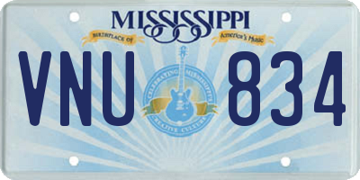 MS license plate VNU834