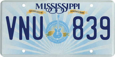 MS license plate VNU839