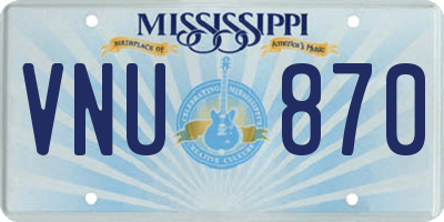 MS license plate VNU870