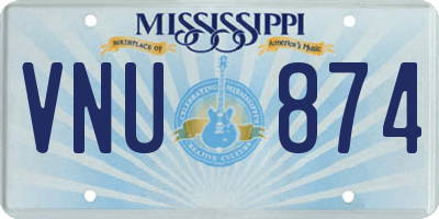 MS license plate VNU874