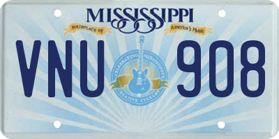 MS license plate VNU908
